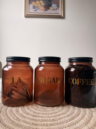 Tea coffee sugar canisters - sugar, set