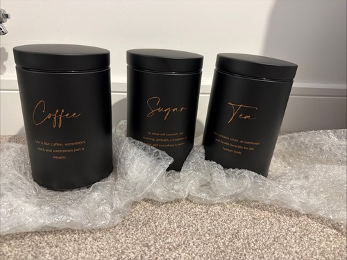 Tea coffee sugar canisters - tea,