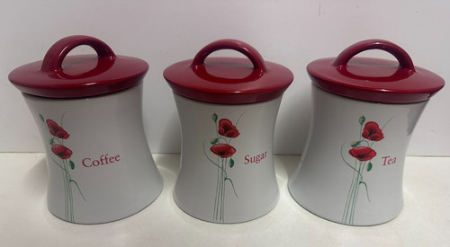 Dunelm red poppy ceramic - red,
